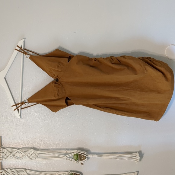 ZARA Cutout Ruched Mini Dress Copper M - Picture 6 of 16